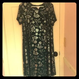 Lularoe carly dress green floral